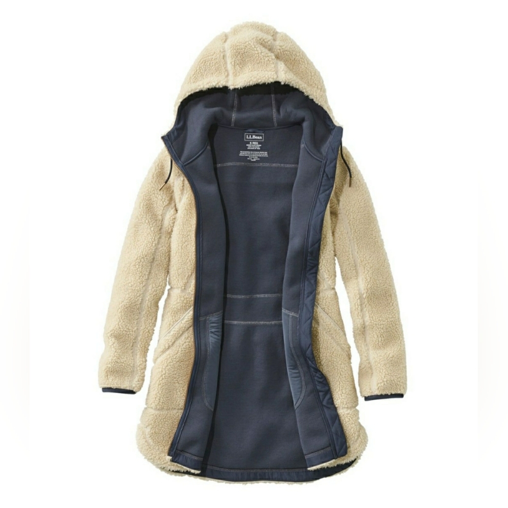 ⚘AvaiLable⚘inQuire⚘*NWT*L.L. Bean Mountain Pile Fleece Jacket Longline Boho XS L - Picture 9 of 10
